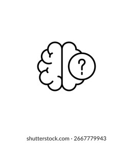 Brain With Question Mark Symbolizes Inquiry And Cognitive Exploration