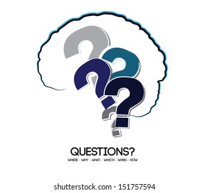 Brain and question marks - Questions 