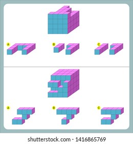 Brain questions puzzle - Cube shape. Find the non-given