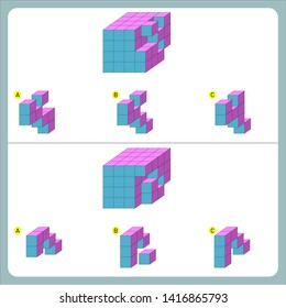 Brain questions puzzle - Cube shape. Find the non-given