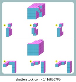 Brain questions puzzle - Cube shape. Find the non-given