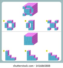 Brain questions puzzle - Cube shape. Find the non-given