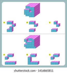 Brain questions puzzle - Cube shape. Find the non-given