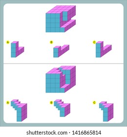 Brain questions puzzle - Cube shape. Find the non-given