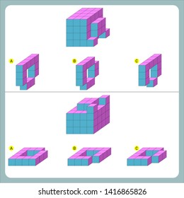 Brain questions puzzle - Cube shape. Find the non-given
