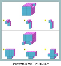 Brain questions puzzle - Cube shape. Find the non-given