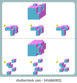 Brain questions puzzle - Cube shape. Find the non-given