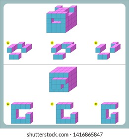 Brain questions puzzle - Cube shape. Find the non-given
