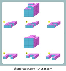 Brain questions puzzle - Cube shape. Find the non-given