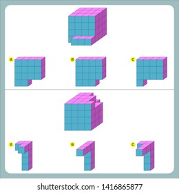 Brain questions puzzle - Cube shape. Find the non-given
