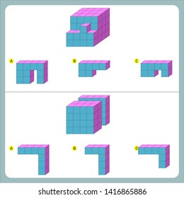 Brain questions puzzle - Cube shape. Find the non-given