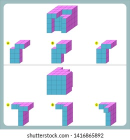 Brain questions puzzle - Cube shape. Find the non-given