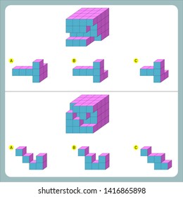 Brain questions puzzle - Cube shape. Find the non-given