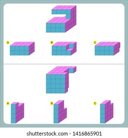 Brain questions puzzle - Cube shape. Find the non-given