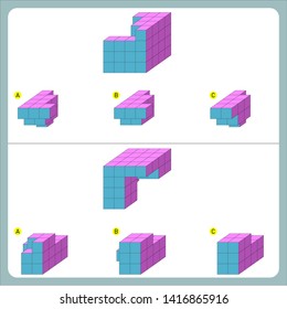 Brain questions puzzle - Cube shape. Find the non-given
