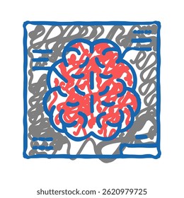 radiologia cerebral pesquisando ícone doodle esboço vetor. radiologia cerebral pesquisando sinal. símbolo isolado ilustração