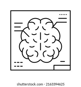 brain radiology researching line icon vector. brain radiology researching sign. isolated contour symbol black illustration