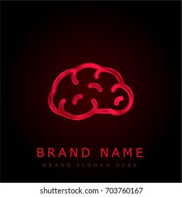 Brain red chromium metallic logo