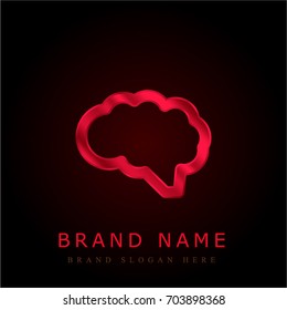 Brain red chromium metallic logo