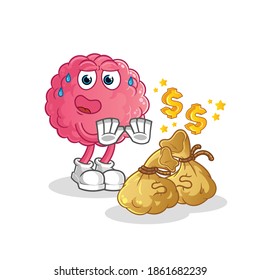 brain refuse money illustration. character vector