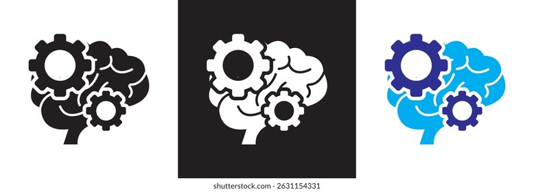 Icono relacionado con el cerebro. Vector para Sitios web, interfaces móviles, presentaciones, Anuncio, imagen de marca, etc. Ilustración vectorial. aislado en el fondo blanco y negro. EPS 10