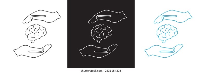 Icono relacionado con el cerebro. Vector para Sitios web, interfaces móviles, presentaciones, Anuncio, imagen de marca, etc. Ilustración vectorial. aislado en el fondo blanco y negro. EPS 10