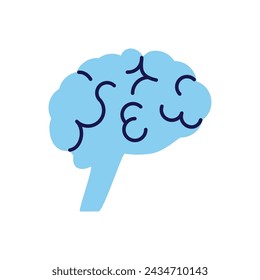 Icono de vector relacionado con el cerebro. Aislado sobre fondo blanco. Ilustración de vector
