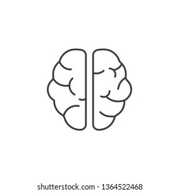 Brain Related Vector Line Icon. Isolated on White Background. Editable Stroke.
