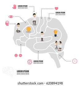 atividades de relaxamento cerebral desenho de personagens de desenho animado com conjunto de ícones