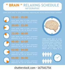 Brain relaxing schedule plan infographic