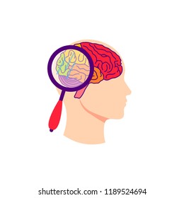Brain research concept, vector illustration.