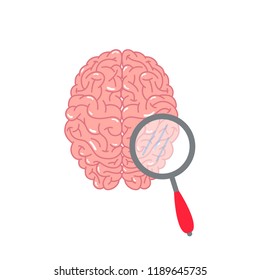 Brain research concept, vector illustration.