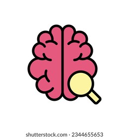 Ilustración de vectores de iconos de investigación cerebral