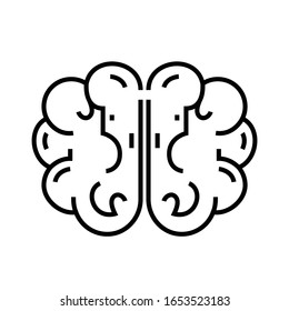 Brain research line icon, concept sign, outline vector illustration, linear symbol.