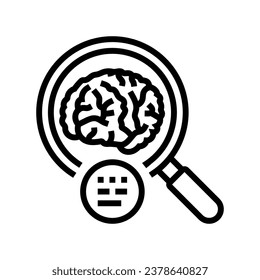 brain research neurologist line icon vector. brain research neurologist sign. isolated contour symbol black illustration