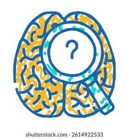 brain research neuroscience neurology doodle icon sketch vector. brain research neuroscience neurology sign. isolated symbol illustration