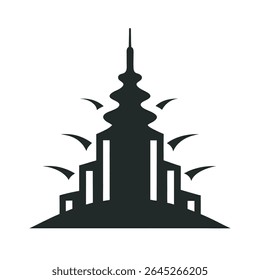 Brain Responsive Building Smart Architecture Illustration