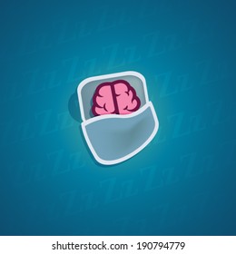 Brain resting, sleeping concept vector illustration