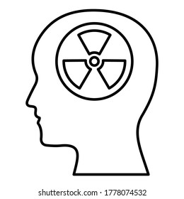 
 Icono de vector de estilo de línea de riesgo cerebral que puede modificar o editar fácilmente
