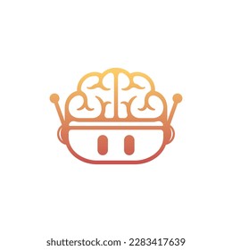 Brain robot tech simple logo