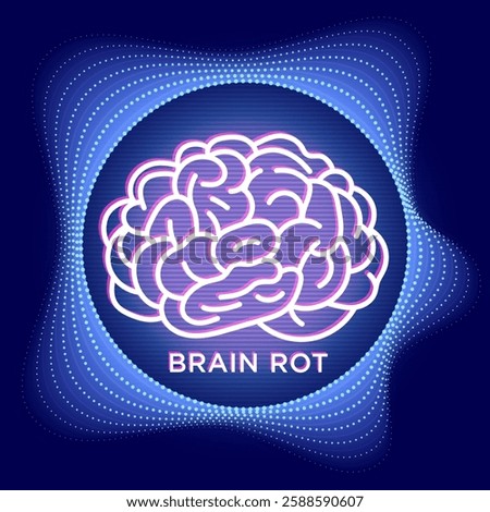 Brain Rot : The Impact of Low-Quality Online Content.A visual commentary on the decline of critical thinking due to overexposure to low-quality social media content brain graphic.