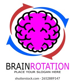 Brain Rotation Design Logo Template Illustration Stock Vector 
