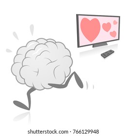 Brain Running Away From Television