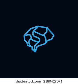 Brain S logo design vector illustration isolated background