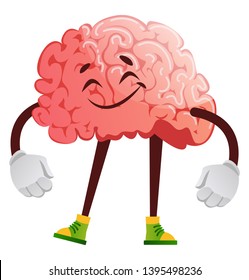 Brain is satisfied, illustration, vector on white background.