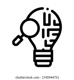 brain savvy research icon vector. brain savvy research sign. isolated contour symbol illustration