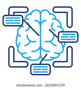 Brain scan icon represented by brain, description, scan Dual Line style.