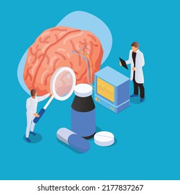 Brain scan isometric 3d vector illustration concept for banner, website, illustration, landing page, flyer, etc.