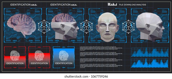 Brain Scanning Accurate Facial Recognition Biometric Stock Vector ...