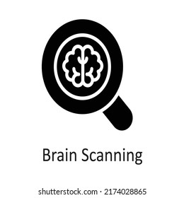 Brain Scanning vector filled outline Icon Design illustration on White background. EPS 10 File